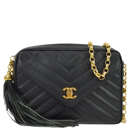 Chanel Black Caviar Skin Pocket Camera Bag