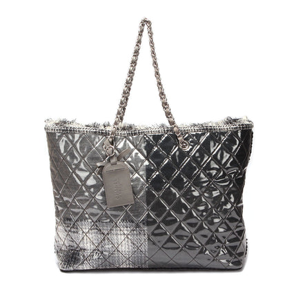 Chanel Quilted Funny Tweed Patchwork Tote Plastic Tote Bag in Excellent condition