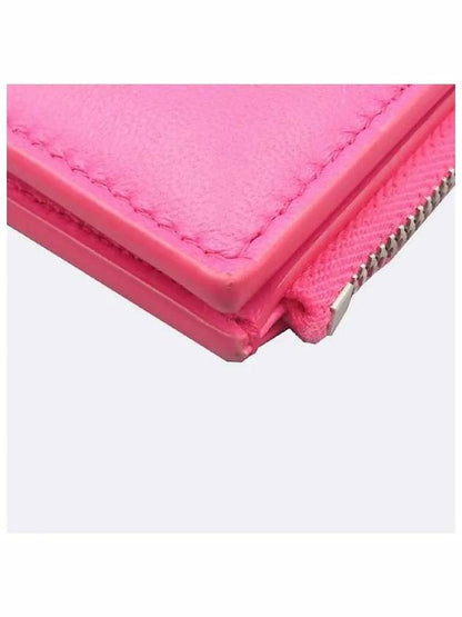 Luxury Bottega Veneta pink half wallet