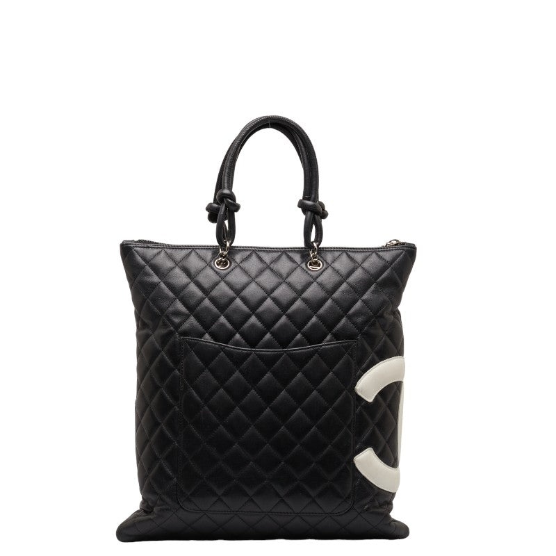 Chanel Matras Combo Line Coca-Cola Handbag Tote Bag Black White Leather  CHANEL