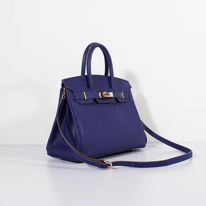 Hermes 30cm Birkin Bag Epsom Leather with Strap Electric Blue Gold