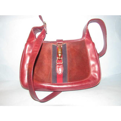 SOLD Rare Gucci burgundy leather and suede 1961 Jackie hobo style shoulder bag