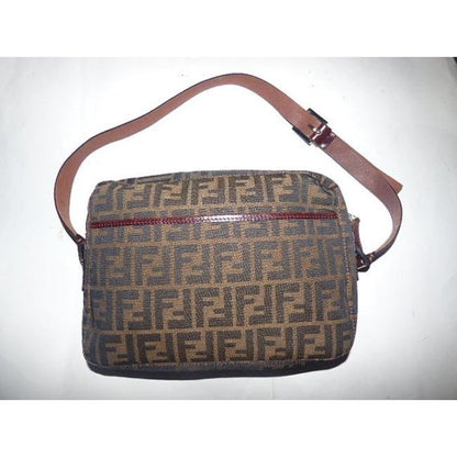 Fendi And Purse Tobacco Zucca Print Leather And Canvas Shoulder Bag