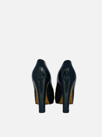 CHANEL Black Cap Toe Pumps
