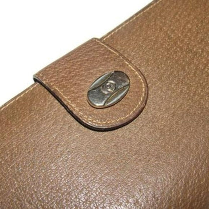 Vintage Gucci Brown Leather XL Wallet Change Purse