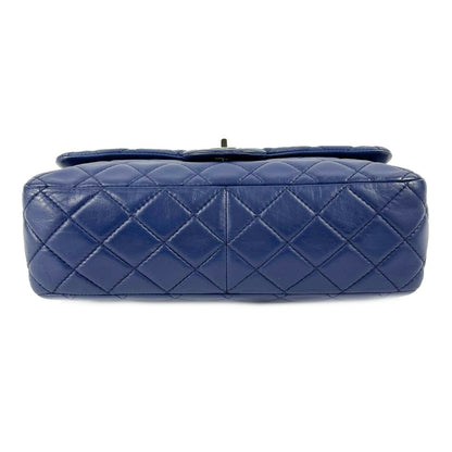 CHANEL Classic 08 Single Flap Bag - Blue Quilted Lambskin Maxi Shoulder Bag
