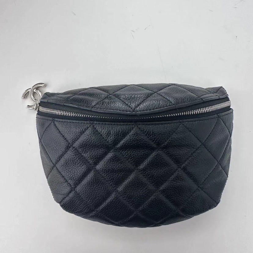 Chanel Belt Bag Black Caviar Leather Quilted x cm