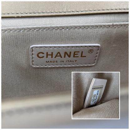 Chanel  Metallic Patent Calfskin Quilted Medium Boy Bag