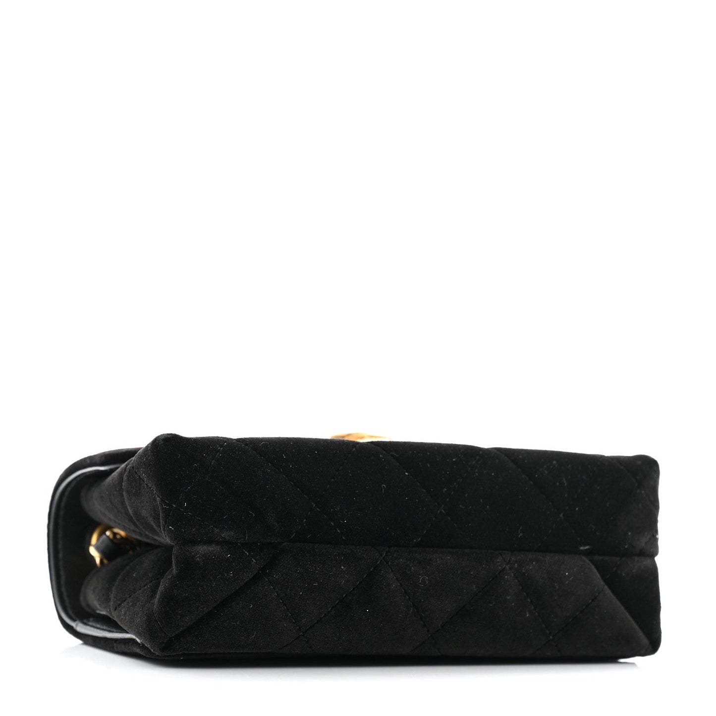Velvet Strass Diamond Lock Flap Black