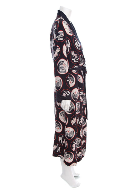 CHANEL Coco Print 2007 Spring Runway Unisex Silk Robe