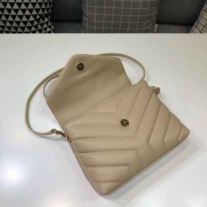 Yves Saint Laurent Loulou Mini Shoulder Bag Beige  7in/18cm