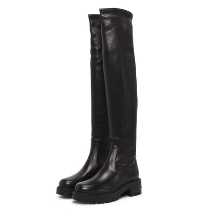 Dior Black Stretch Lambskin D-Fight Over-the-Knee Boots 36.5