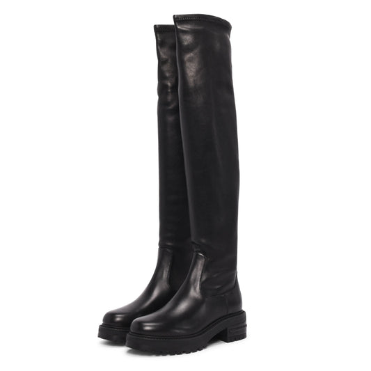 Dior Black Stretch Lambskin D-Fight Over-the-Knee Boots 36.5