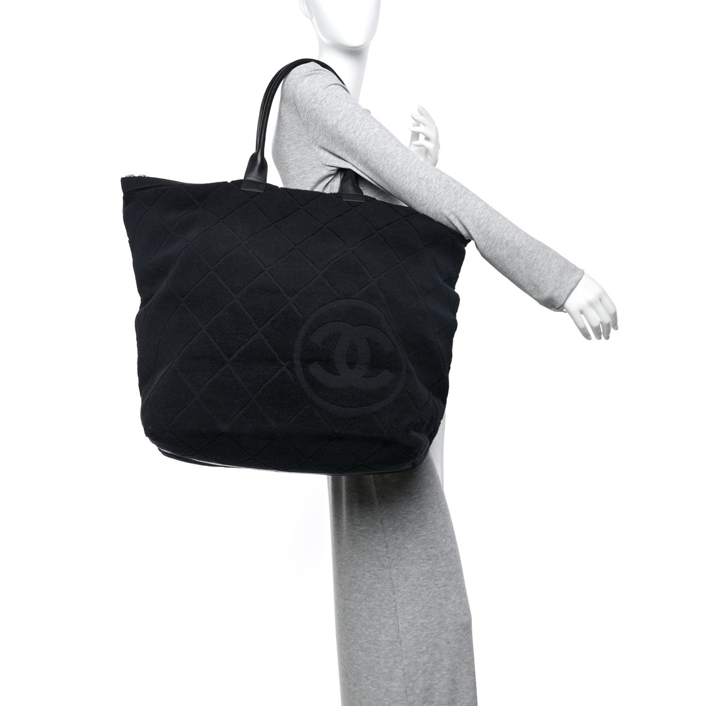 Terry Cotton CC Beach Tote  Black