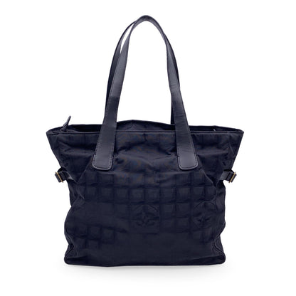 Chanel Black Nylon New Travel Line Tote Shoulder Bag S
