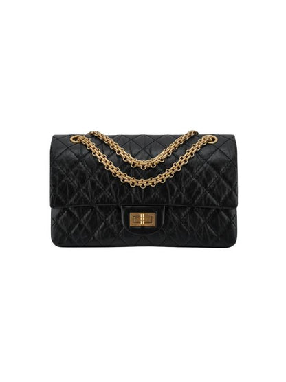 2.55 Flap Chain Medium Shoulder Bag Black Chanel