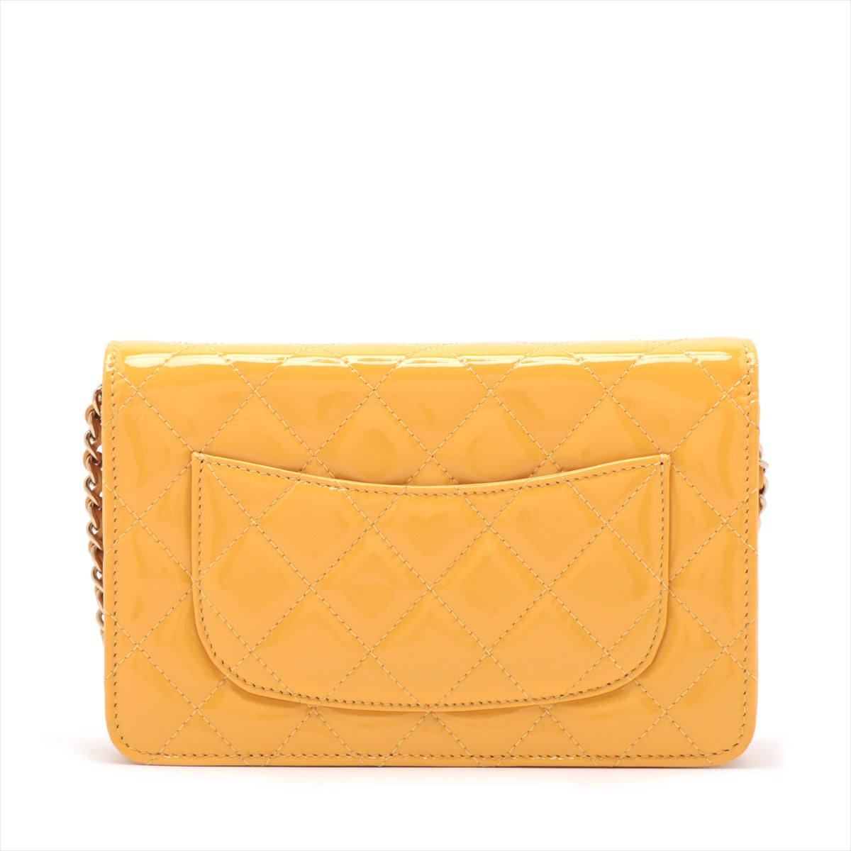 CHANEL Wallet on Chain in Patent Yellow