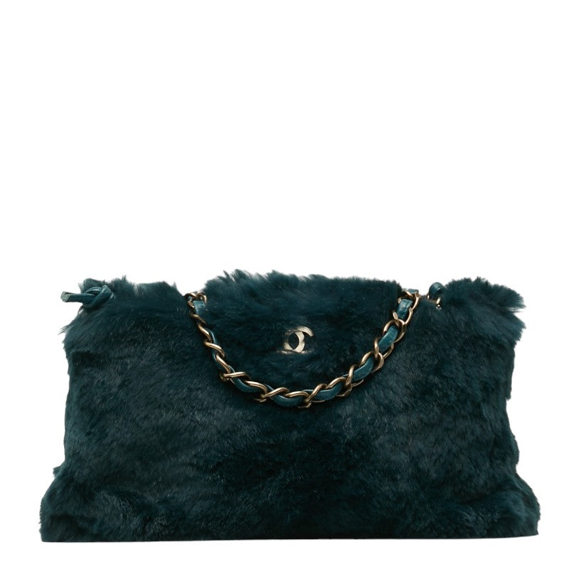 Chanel CC Fur Chain Shoulder Bag Leather Shoulder Bag in Good condition