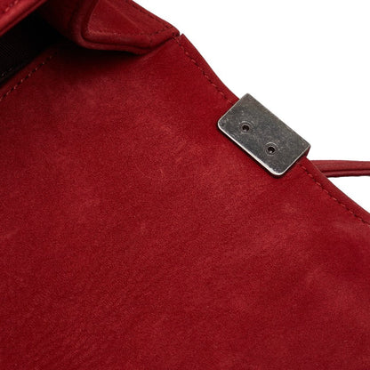 Medium Chevron Suede Le Boy Flap Bag - '10s