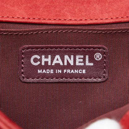 Chanel Medium Chevron Suede Le Boy Flap Bag Suede Shoulder Bag in Good condition