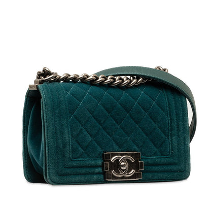 Chanel Small Suede Le Boy Flap Bag Suede Shoulder Bag in Good condition