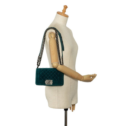 Chanel Small Suede Le Boy Flap Bag Suede Shoulder Bag in Good condition