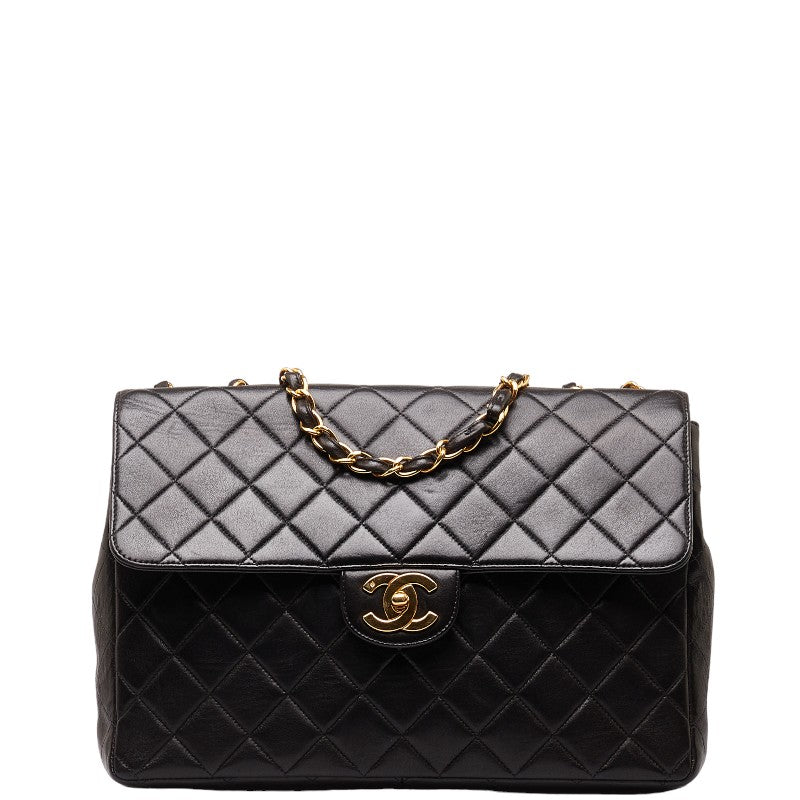 Jumbo Quilted Leather Single Flap Bag - '10s
