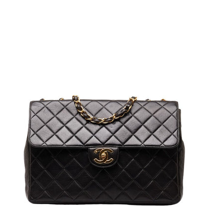 Jumbo Quilted Leather Single Flap Bag - '10s