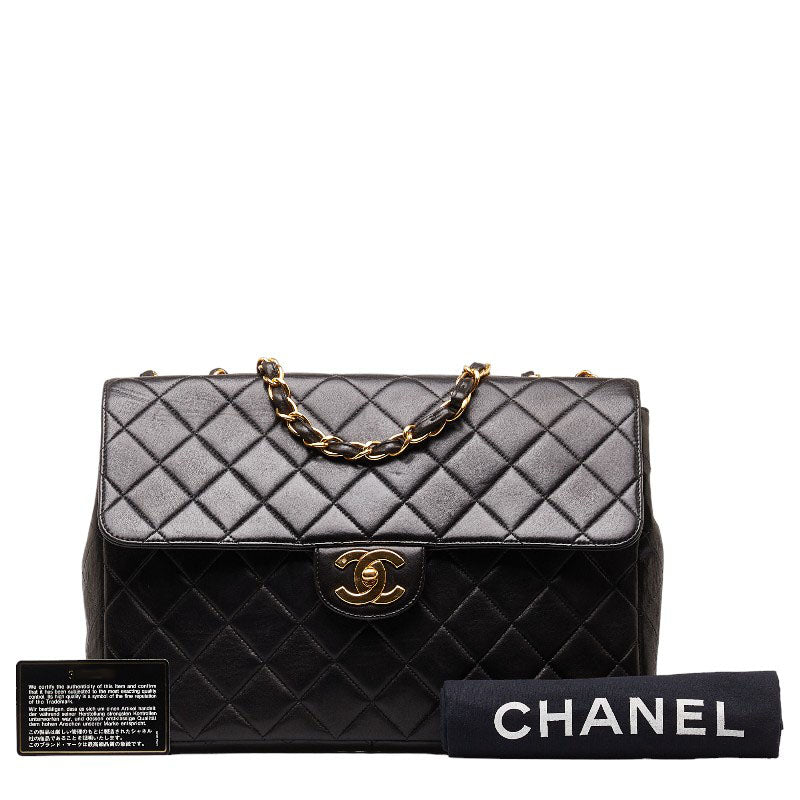 Jumbo Quilted Leather Single Flap Bag - '10s