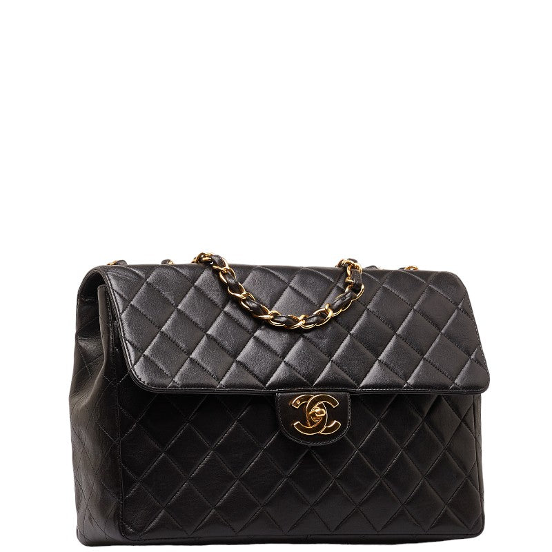 Jumbo Quilted Leather Single Flap Bag - '10s