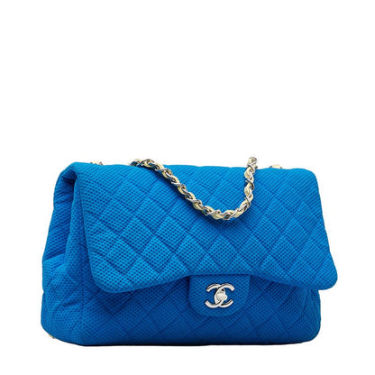 Chanel Jumbo Canvas Single Flap Bag Canvas Shoulder Bag in Good condition