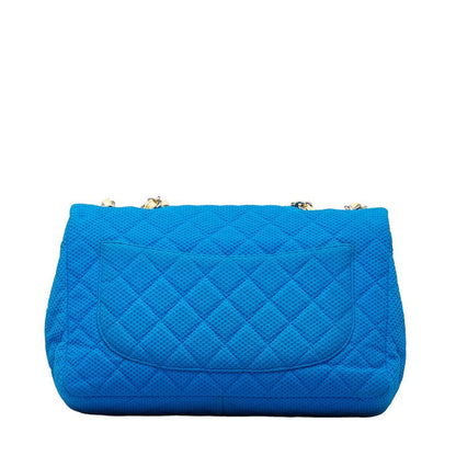 Chanel Jumbo Canvas Single Flap Bag Canvas Shoulder Bag in Good condition