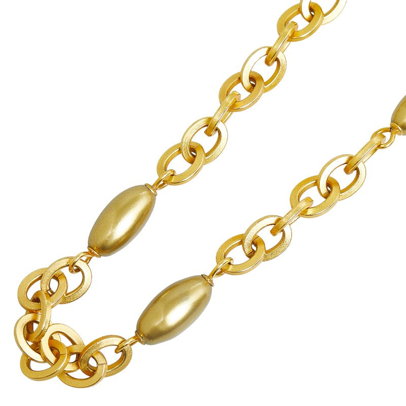 Chanel CC Beaded Chain Necklace  Metal Necklace in Good condition