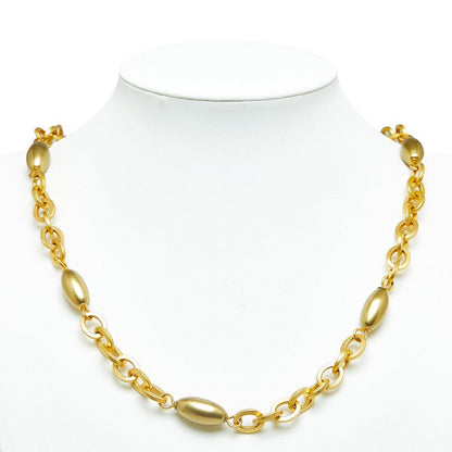 Chanel CC Beaded Chain Necklace  Metal Necklace in Good condition