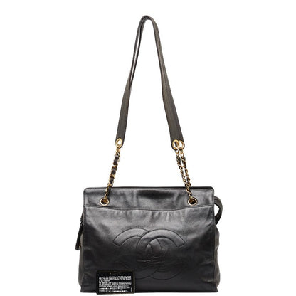 Chanel CC Leather Chain Tote Bag Leather Tote Bag in Good condition