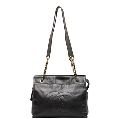 Chanel CC Leather Chain Tote Bag Leather Tote Bag in Good condition