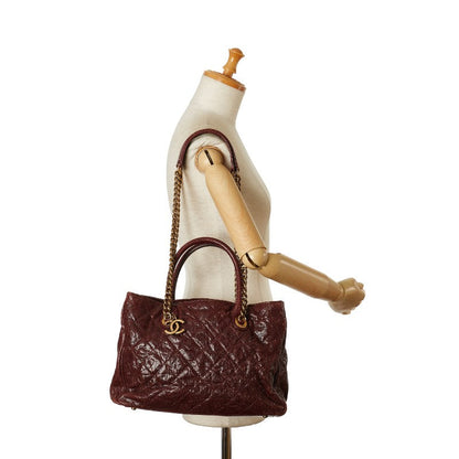 Chanel Quilted Caviar Shiva Tote Bag Leather Tote Bag in Good condition