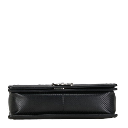 Chanel Large Perforated Leather Le Boy Flap Bag Leather Shoulder Bag in Good condition