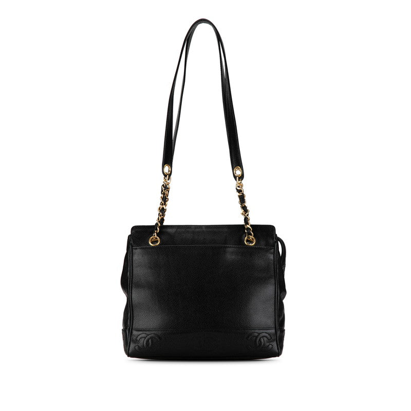 Chanel Triple CC Caviar Tote Bag Leather Tote Bag in Good condition