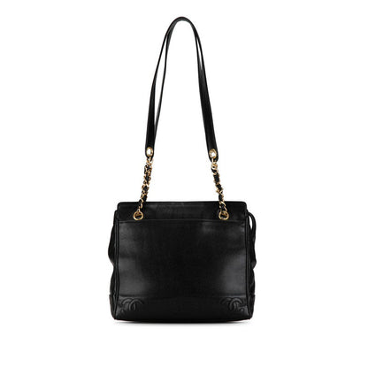 Chanel Triple CC Caviar Tote Bag Leather Tote Bag in Good condition