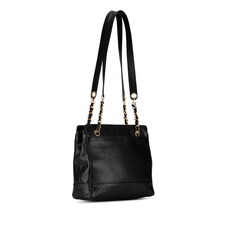 Chanel Triple CC Caviar Tote Bag Leather Tote Bag in Good condition