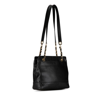 Chanel Triple CC Caviar Tote Bag Leather Tote Bag in Good condition