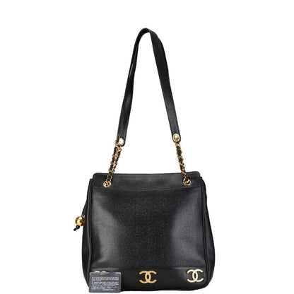 Chanel Triple CC Caviar Tote Bag Leather Tote Bag in Good condition