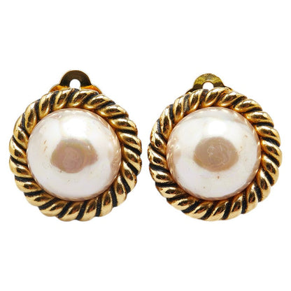 Chanel Vintage Faux Pearl Earrings