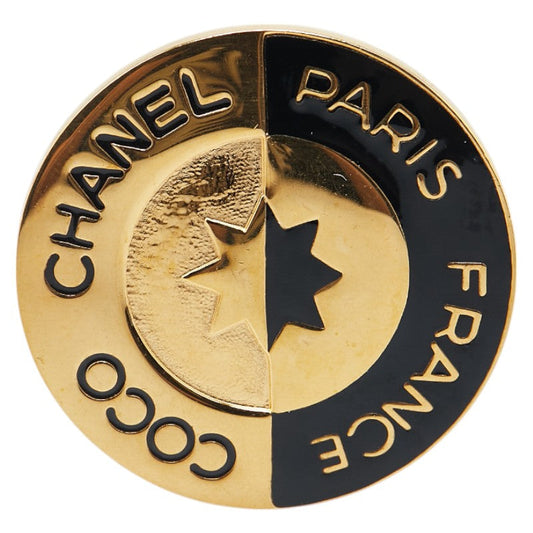 Chanel Gold Plated Logo Brooch