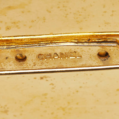 Chanel Gold Plated Logo Brooch