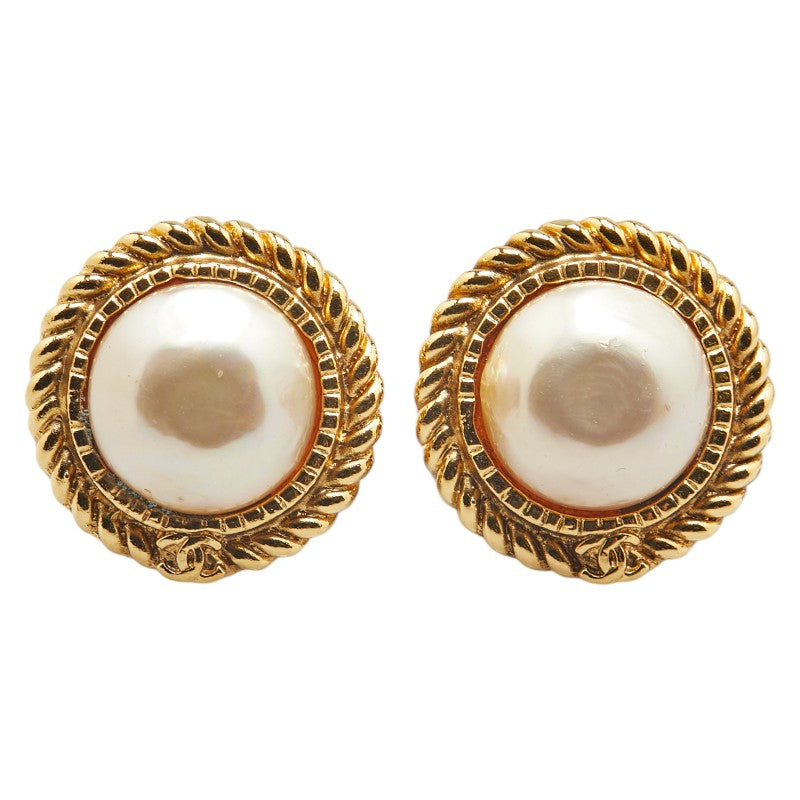 Chanel Coco Mark Faux Pearl Earrings