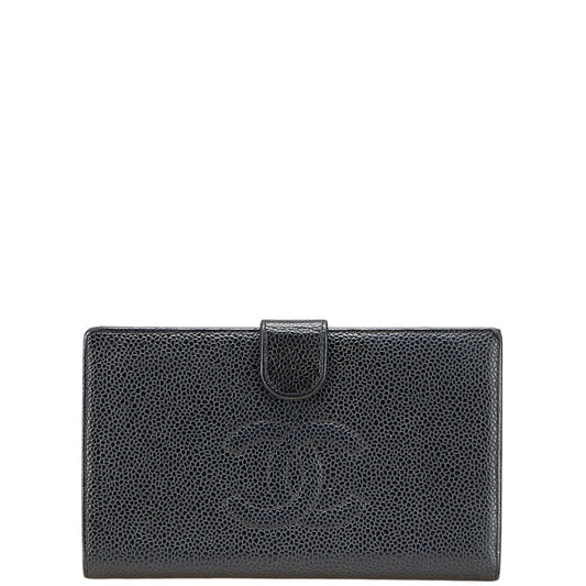 Chanel Coco Mark Caviar Long Wallet