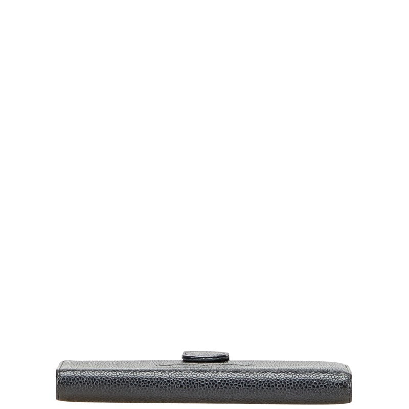 Chanel Coco Mark Caviar Long Wallet