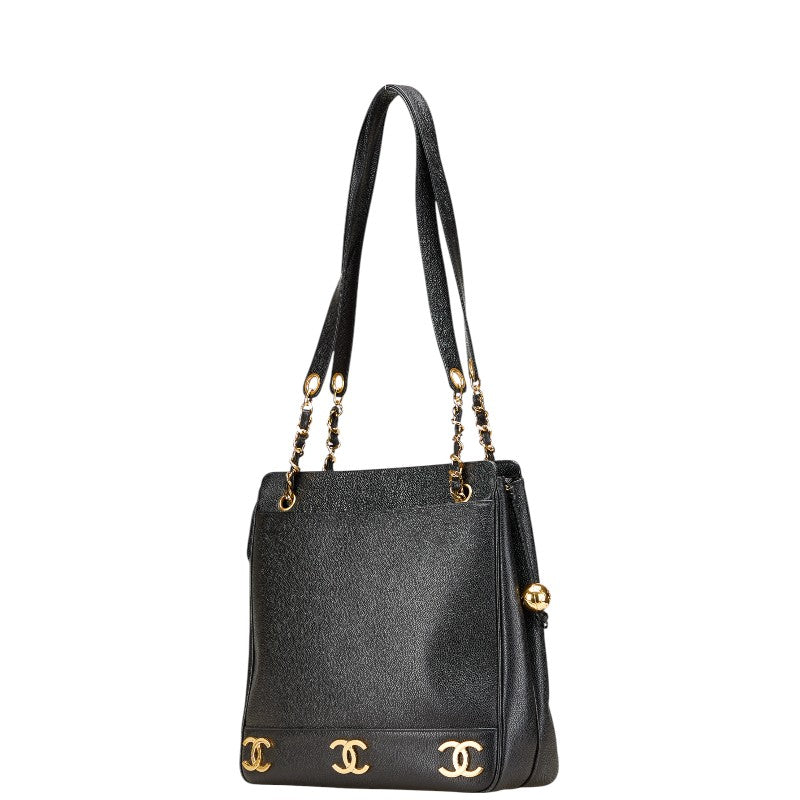 Chanel Triple Coco Mark Caviar Skin Shoulder Bag